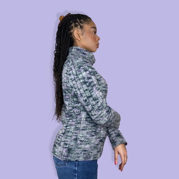 Vintage 90s/Y2K Chunky Ribbed Knit Turtleneck - Picture 3 of 4